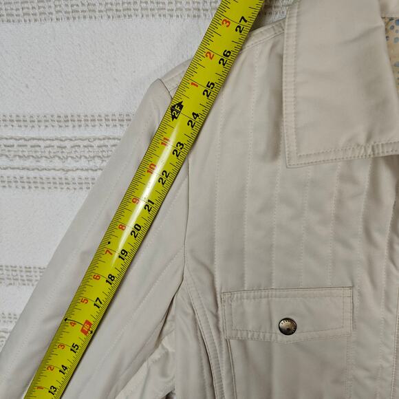 Dana Buchman Cream Quilted Zip Up Jacket 4 Pockets Women’s Size M - Picture 6 of 12